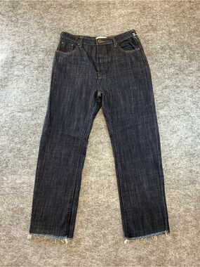 One Teaspoon Dark Blue Raw Hem Crop Fit Jeans Size 23”